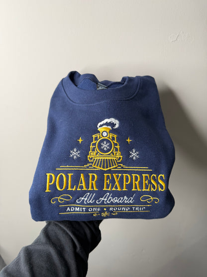Holiday Train Embroidered Crewneck