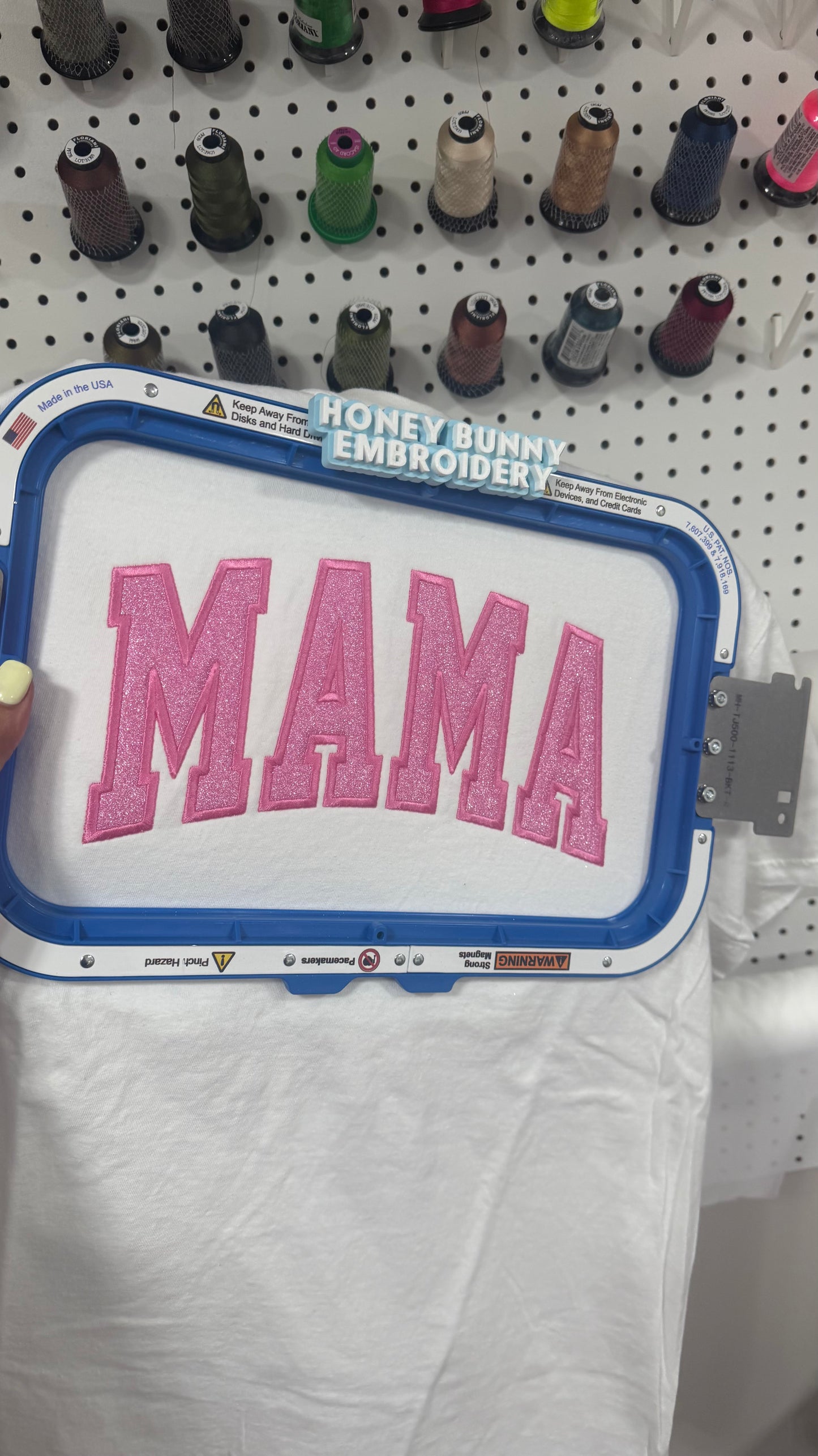 RTS  Pink Glitter MAMA Tee