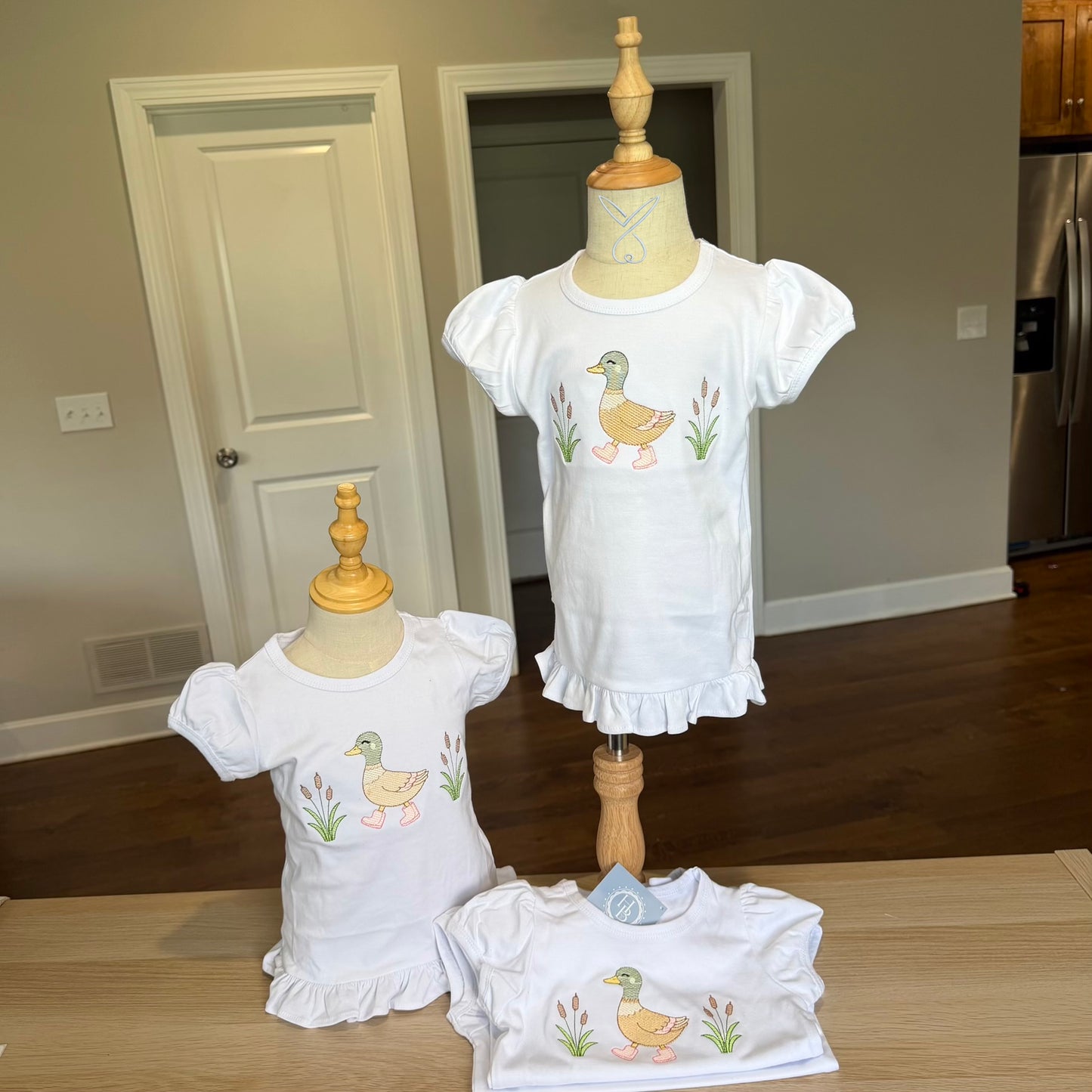 Mallard in Rainbows Sketch Stitch Ruffle Tee