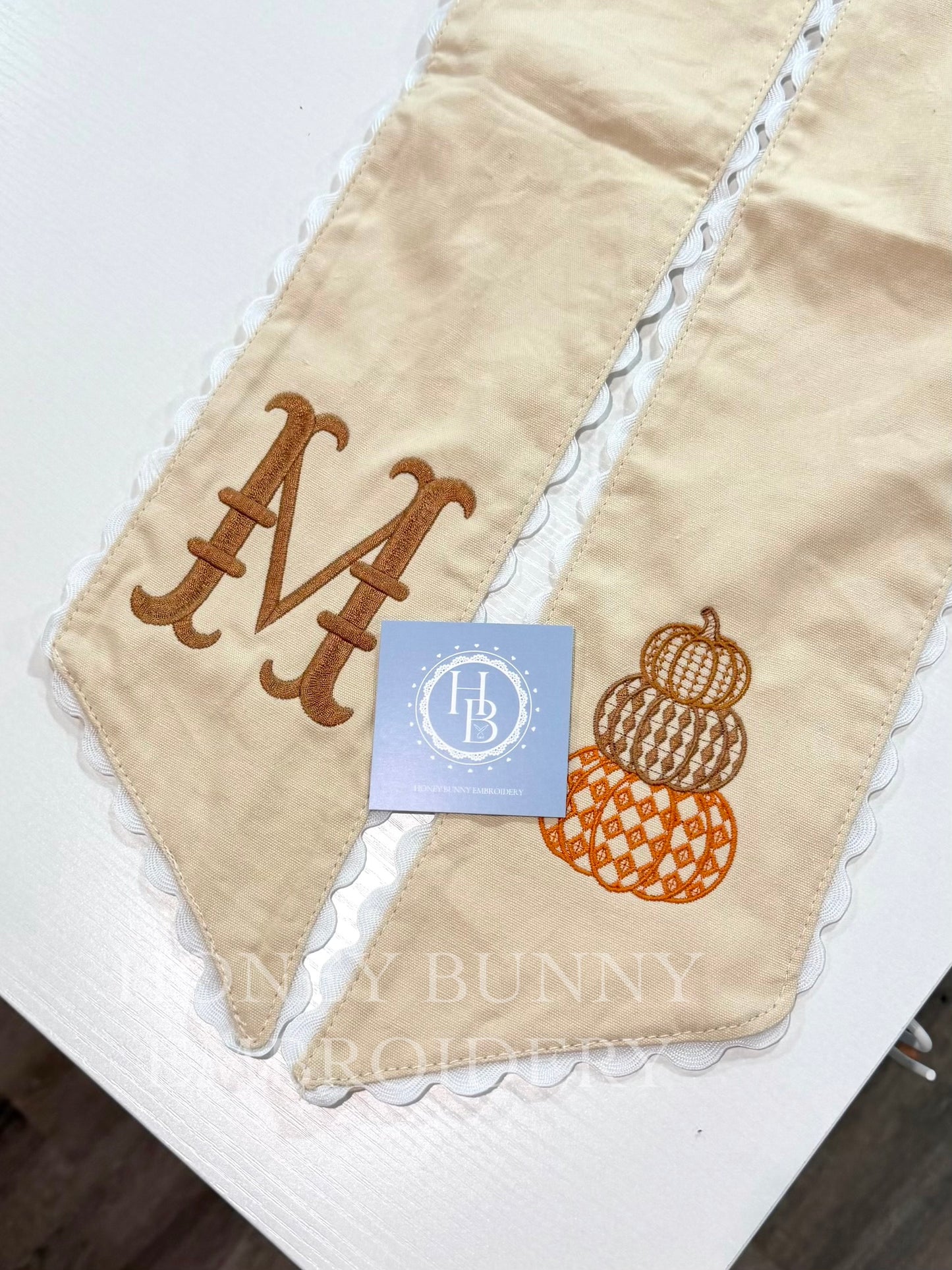 Diamond Stacked Pumpkin Wreath Sash