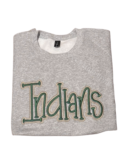 Indians Team Mascot School 3D Puff Outline