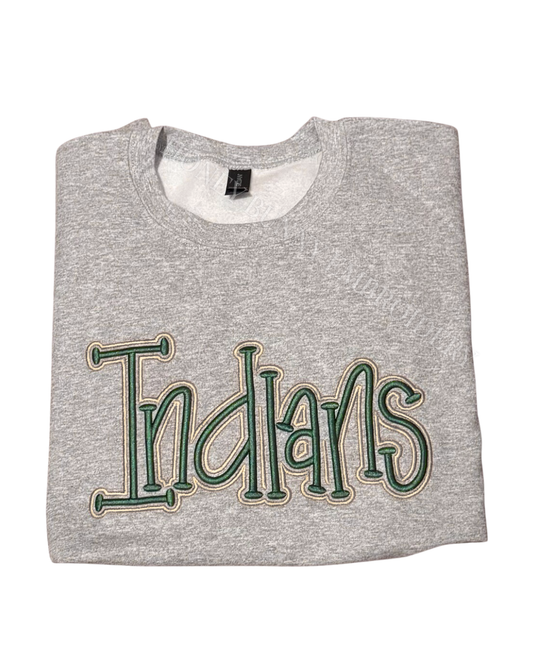 Indians Team Mascot School 3D Puff Outline