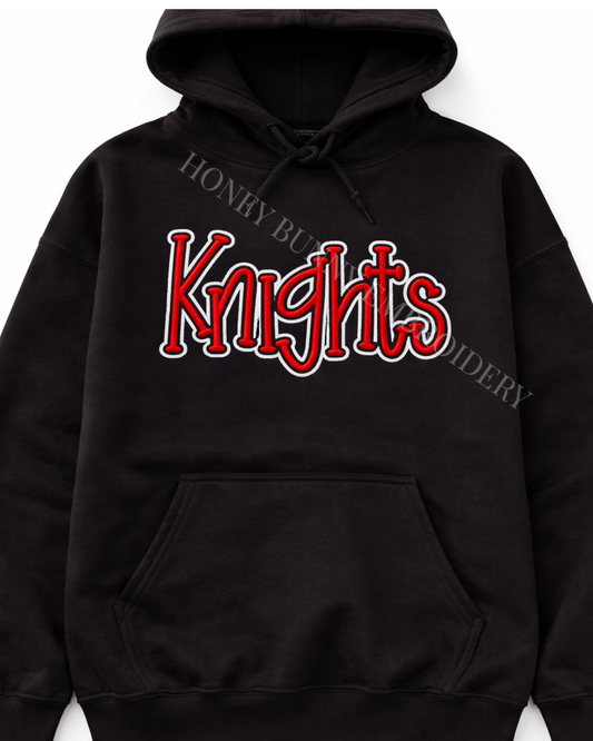 Knights Team Mascot School 3D Puff Outline