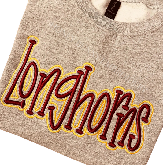 Longhorns Team Mascot School 3D Puff Outline