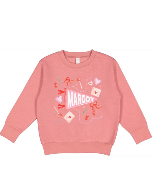 Watercolor Love Pennant Tee/Crewneck