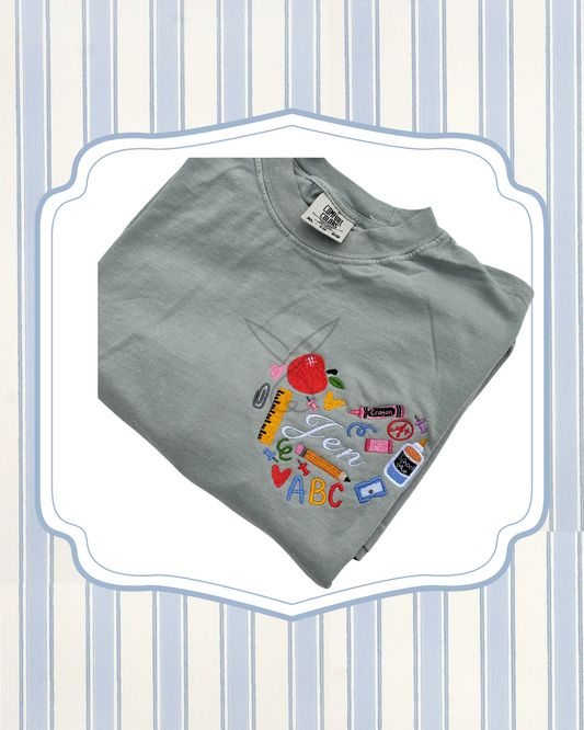 School Supply Art Teacher Icons Appreciation Shirt
