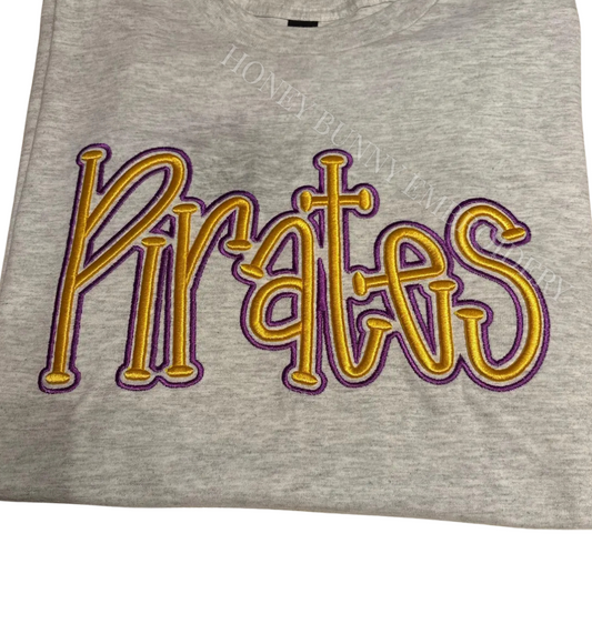 Pirates Team Mascot School 3D Puff Outline