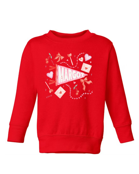 Watercolor Love Pennant Tee/Crewneck