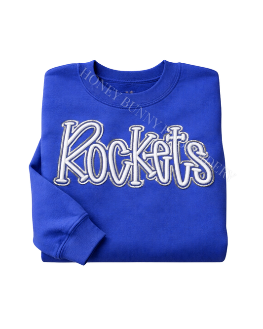 Rockets Team Mascot School 3D Puff Outline