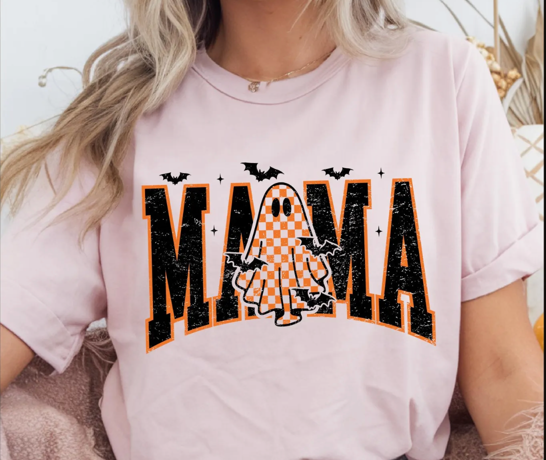 Checkered Ghost Mama tee