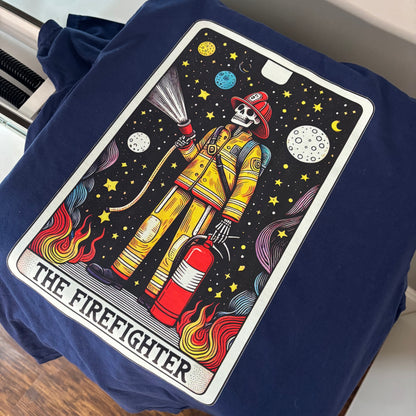 Tarot Skeleton Firefighter Tee