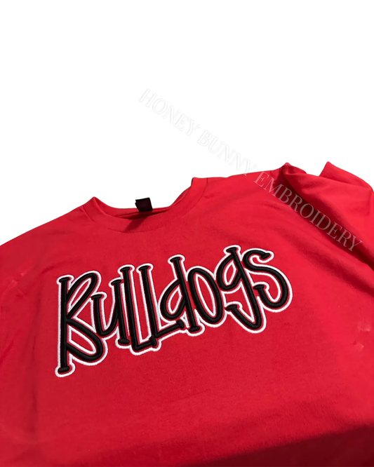 Bulldogs Team Mascot School 3D Puff Outline