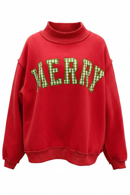 MERRY Gingham Mock Neck