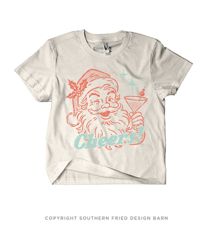 "Cheers! Santa" Mid Length Crop Shirt