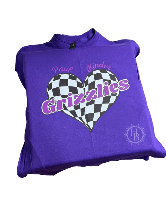 grizzlies school spirit checkered retro blue springs