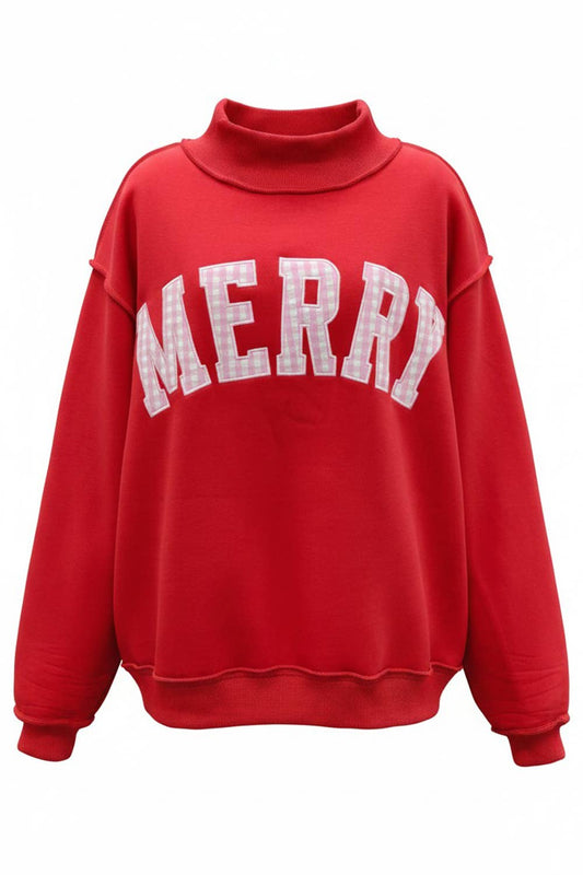 MERRY Gingham Mock Neck