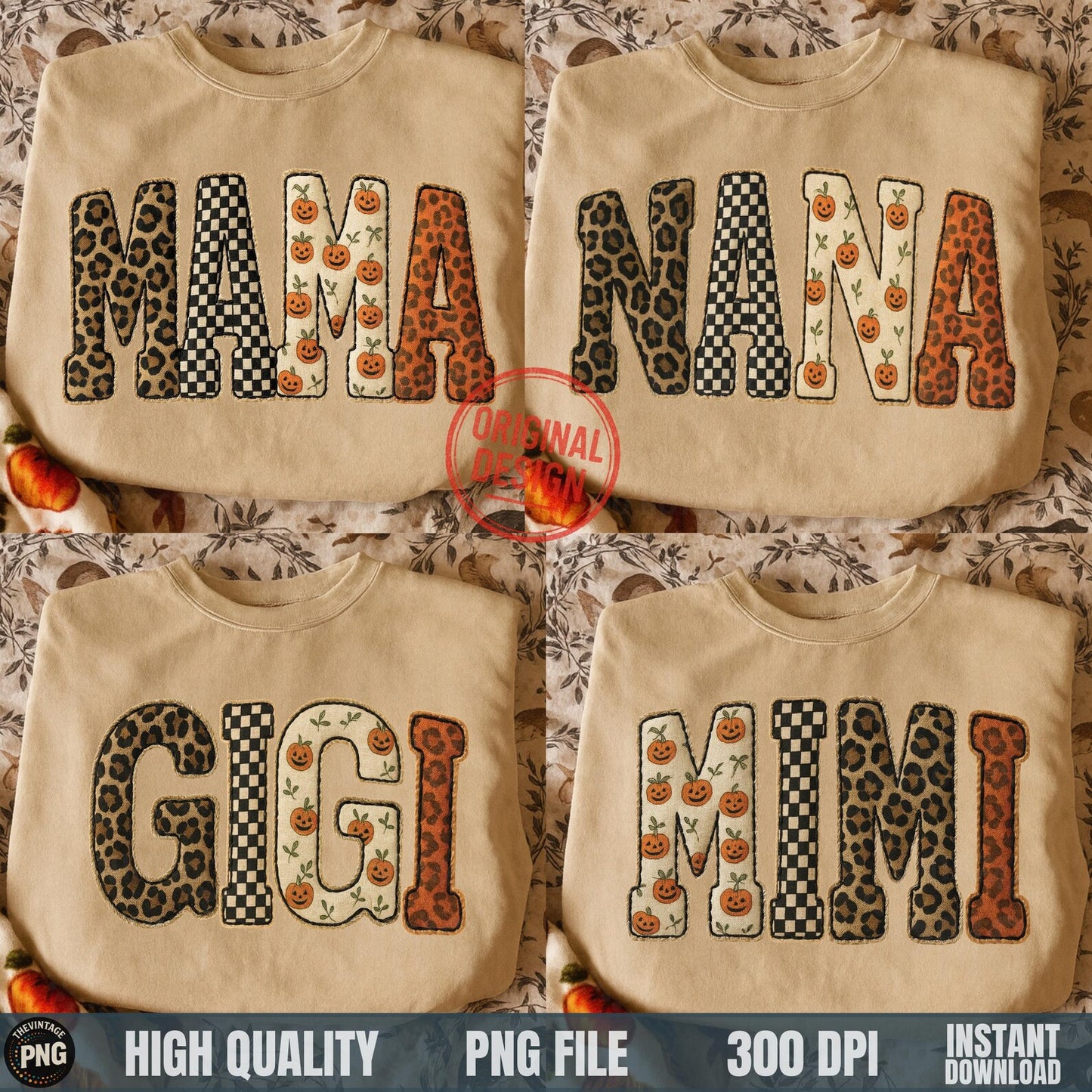 Halloween MAMA Patchwork Tee | Comfort Colors Shirt for MAMA • NANA • GIGI • MIMI