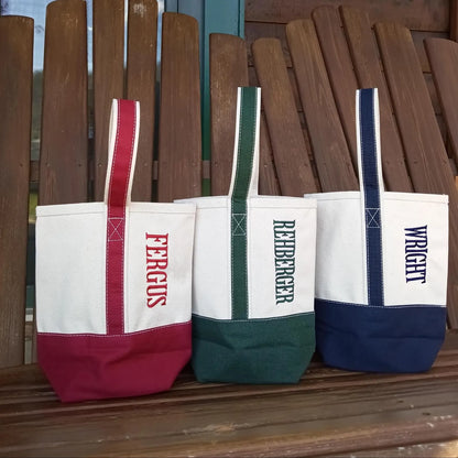 Hunter Green Monogram Double Wine Tote
