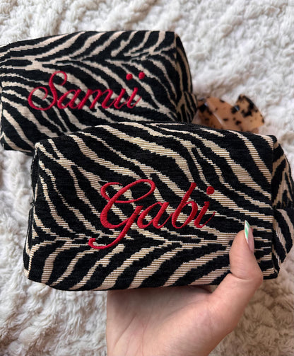 Zebrini Pouch Live Embroidery