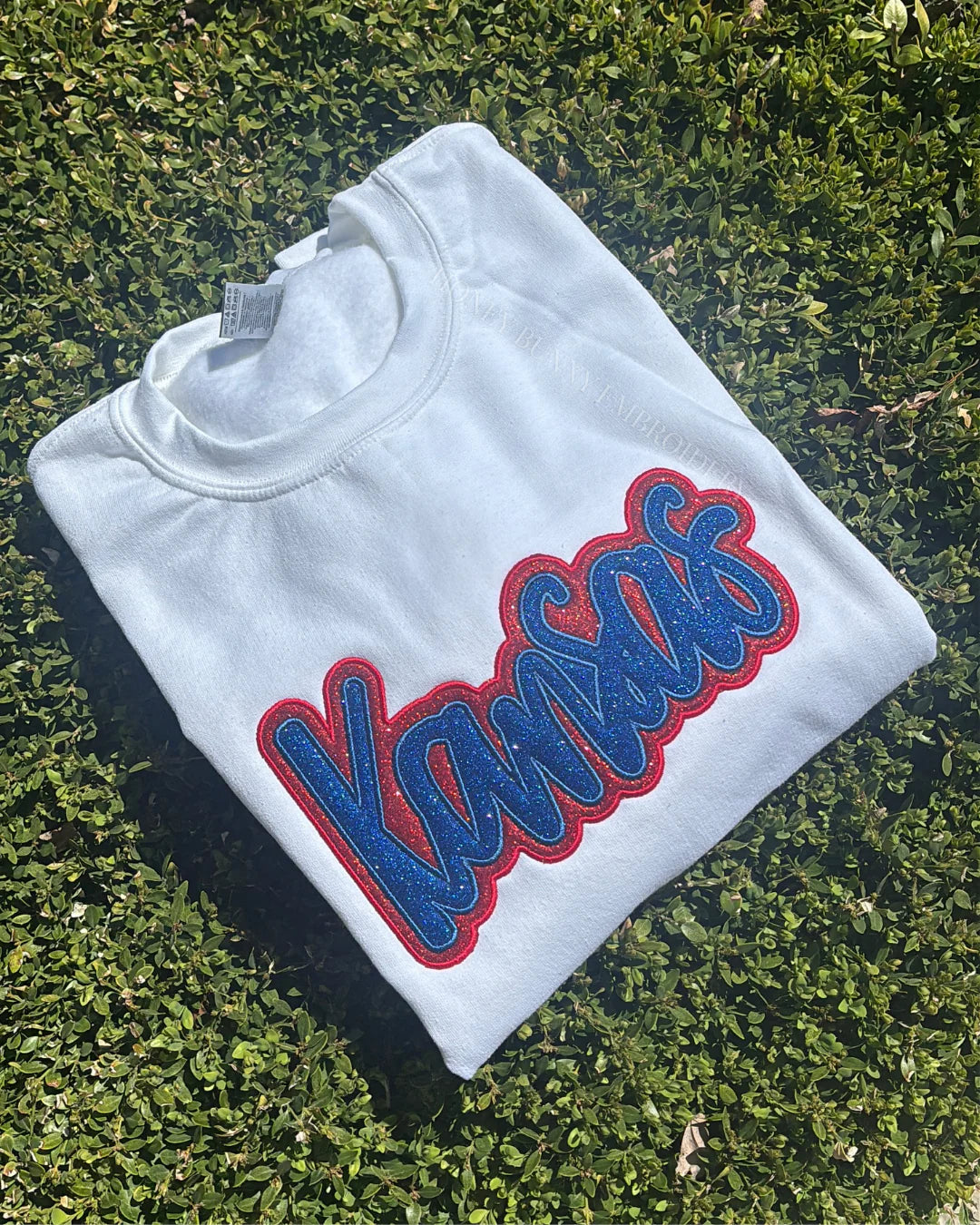 Kansas Home Team Glitter Crewneck