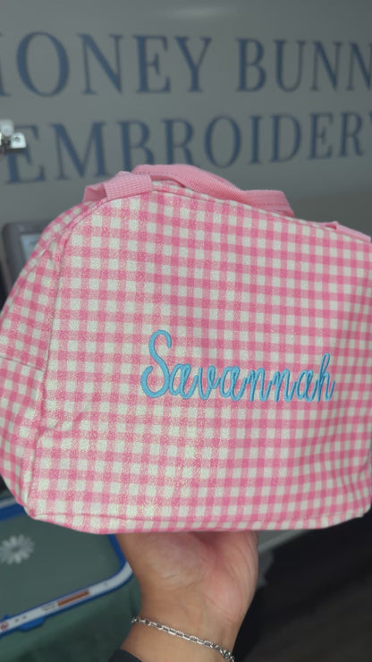 Gingham Glitter School Set
