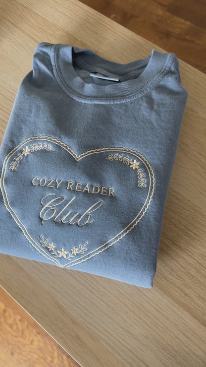 Cozy Reader Club Embroidered Tee