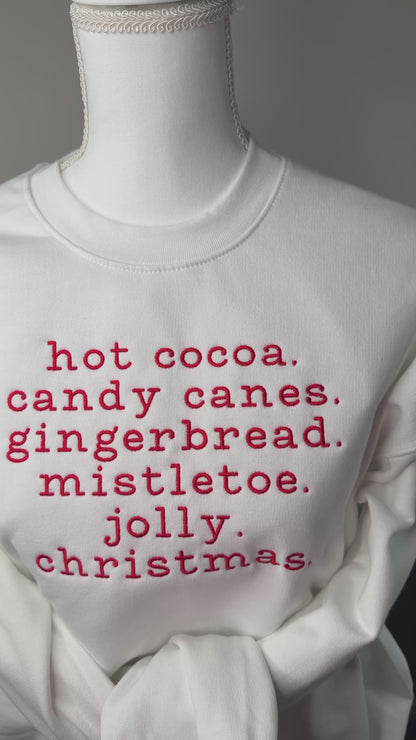 Christmas Favorites Embroidered Crewneck