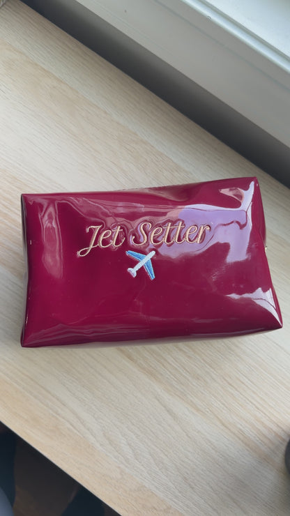 Jet Setter Patent Leather Makeup Pouch