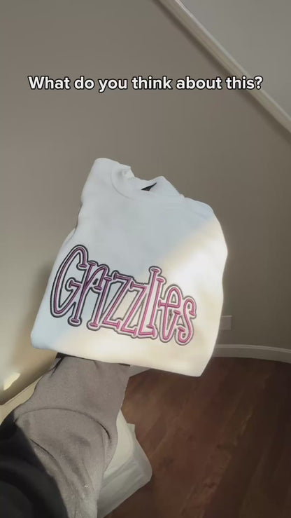 Grizzlies Team Mascot School 3D Puff Outline