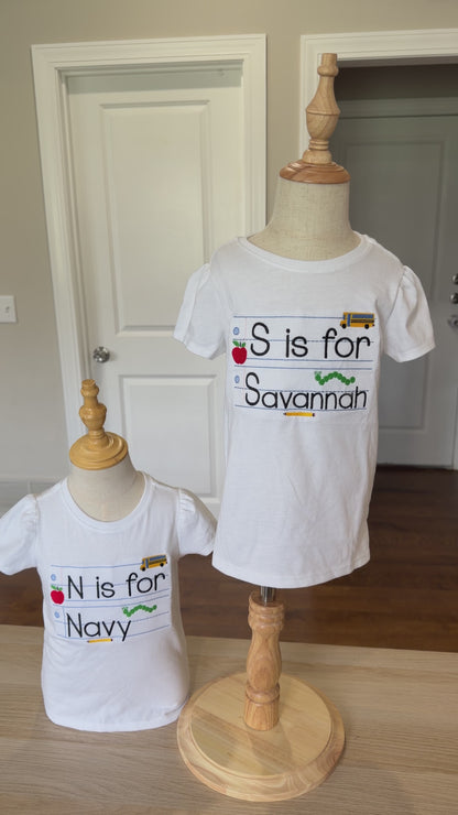 Storybook Letter is For Name Tee