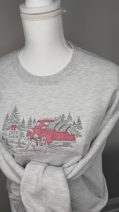 Vintage Christmas Tree Farm Crewneck