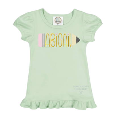 Pencil Name Ruffle Tee