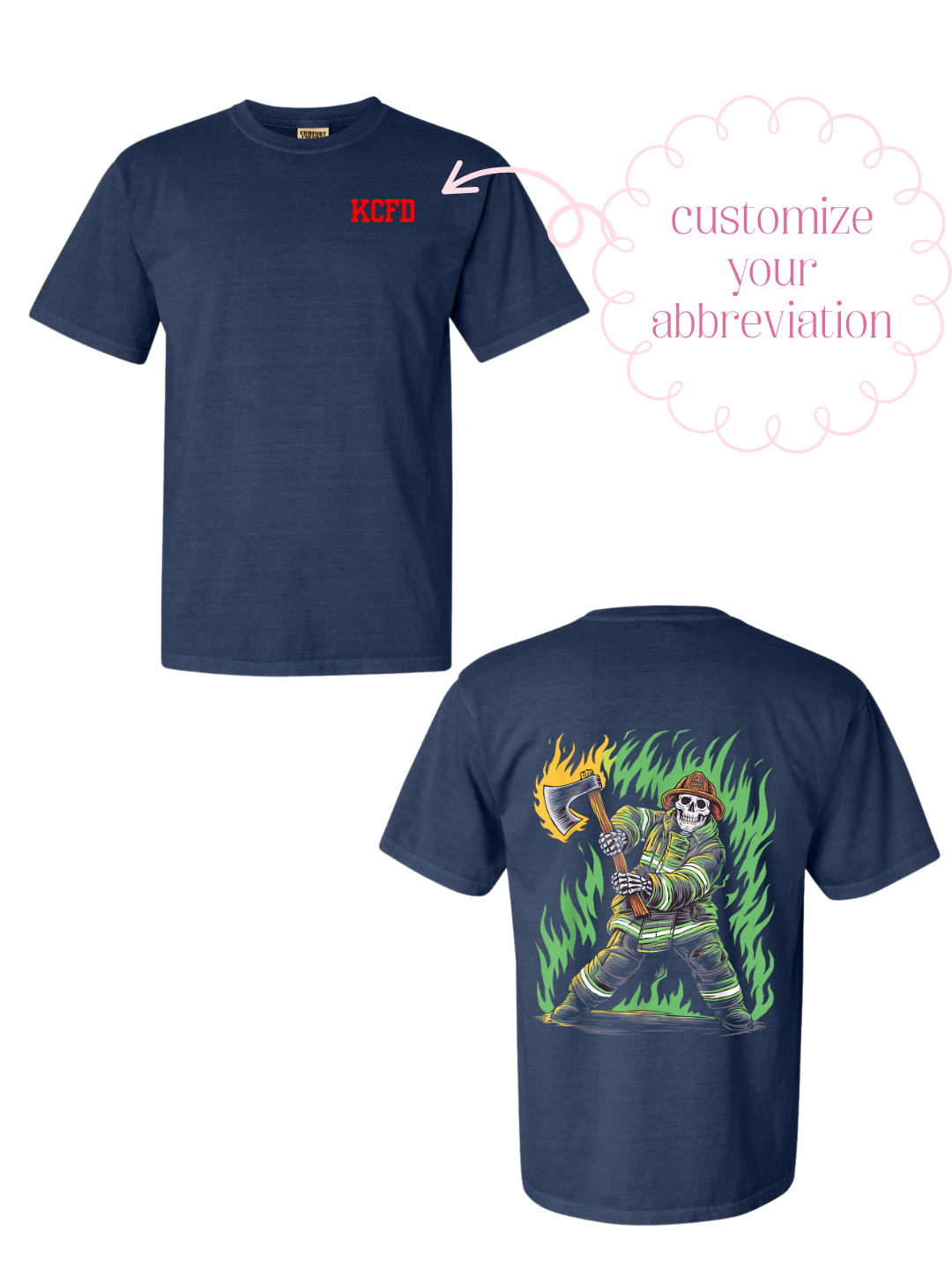Inferno Skeleton Firefighter Tee